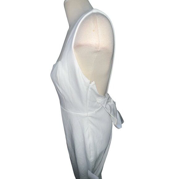 Lulu's NWT Romantic Glow Backless Pearl Bow Wedding Gown Maxi Dress Sz Medium Wh - Picture 15 of 16